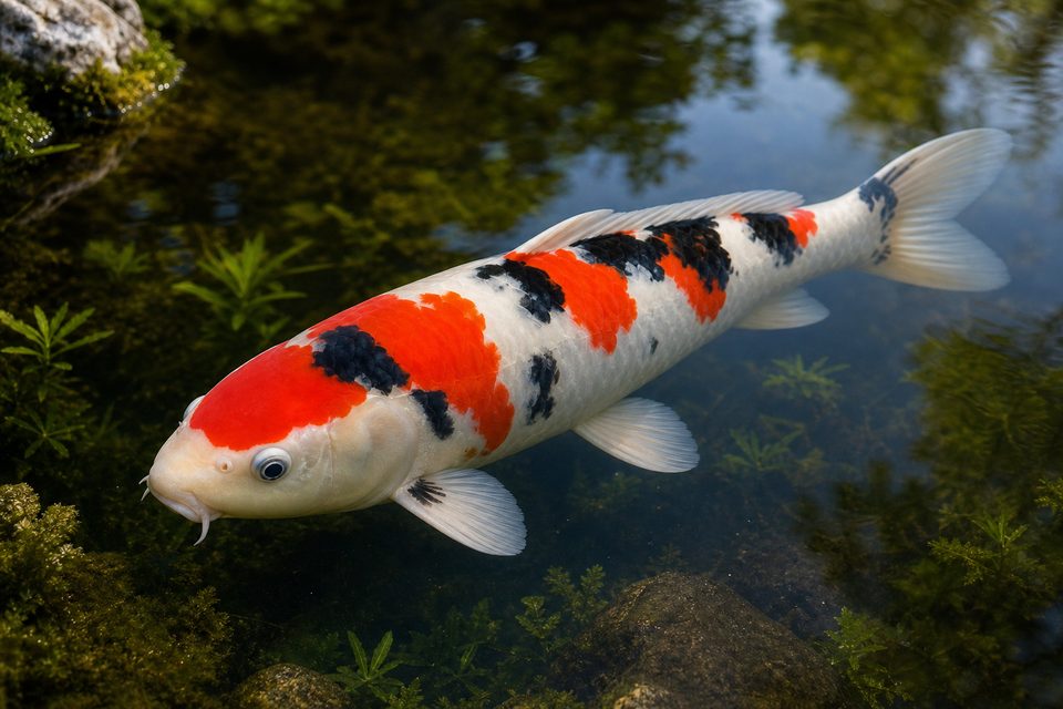 Illustrative example photo of a koi fish in a garden pond